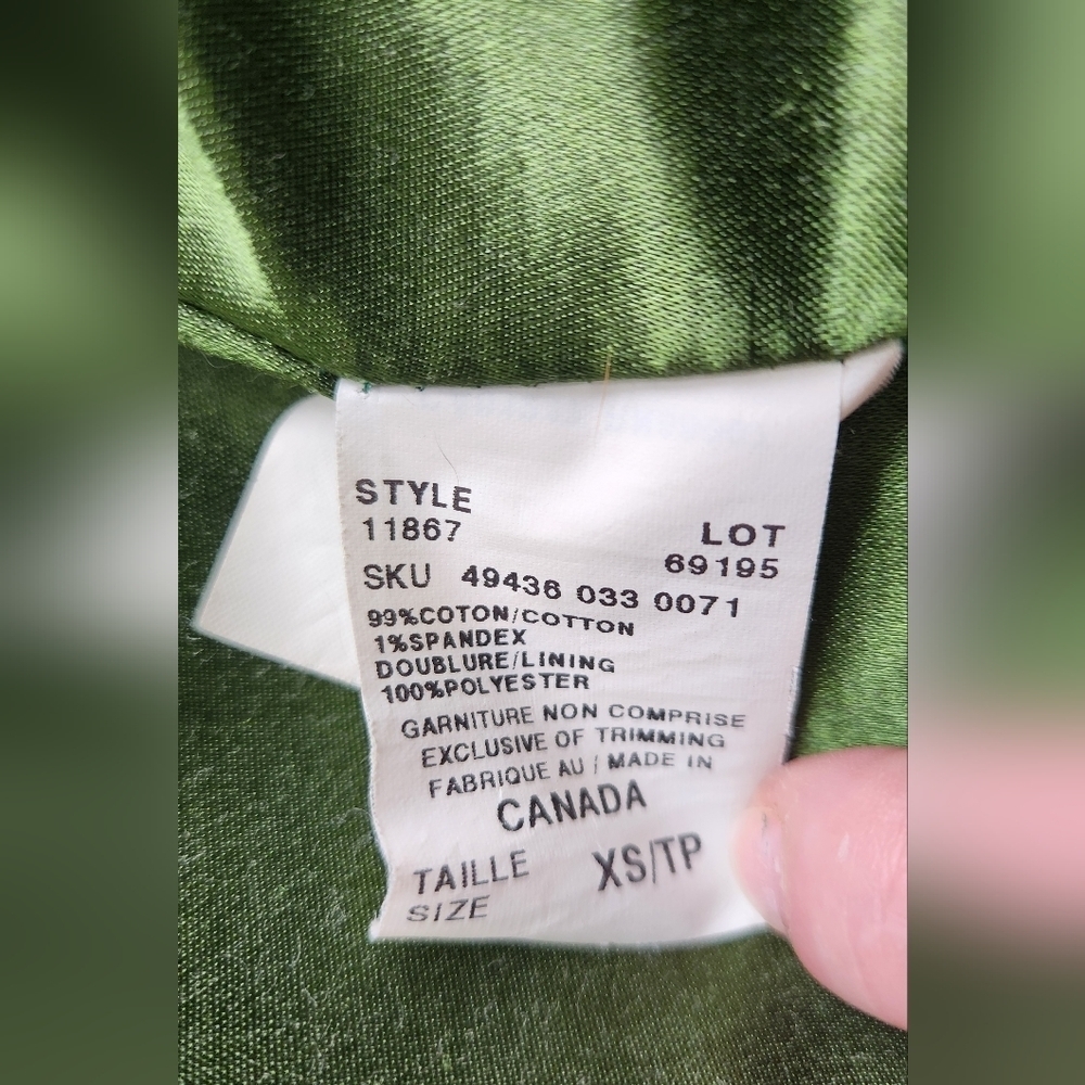 Vintage Le Chateau Army Green Military Inspired Coat - Sz XS - Picture 6 of 11